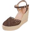 Generico Espadrillas Donna Zeppa - Sandali Chiusi Estive Eleganti Plateau Sandalo Chiuso Casual Comode Bohemia Scarpe Con Zeppas