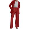 Leaomuny Tailleur Donna Elegante Curvy Matrimonio Blazer Cerimonia Oversize Completo con Pantalone Palazzo Primavera Giacca Comunione 2 Pezzi Business Suit con Risvolto per Matrimoni E Feste