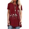 GUOCU Maglietta Donna Manica Corta Stampa Floreale,Stampa Dente di Leone T-Shirt Maniche Lunghe Allentata Casual,Stampa Tarassaco Camicia di Lunghezza Girocollo Estiva Elegante Moda Top Camicetta 3XL