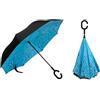 Braty Decorations Ombrello con manico a forma di C, Blu con farfalle, L
