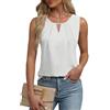 Placitiume Canotta da donna senza maniche | Camicie da lavoro eleganti casual da lavoro per l'estate 2024, bianco, S