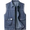Yukirtiq Gilet in Jeans Uomo Giacca Denim Senza Maniche Retro Vintage Gilet in Denim da Moto Giubbotto Vestibilità Slim Gilet Smanicato Jeans
