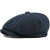 Chennuo Berretto piatto classico Newsboy, da uomo, modello Herringbone Gatsby, Blu mare, 56/60 cm