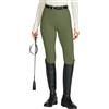 WILLIT Leggings da equitazione da donna Pantaloni da equitazione con grip in silicone completo a vita alta elasticizzati con tasca con cerniera, passanti per cintura, Grigio-verde, S