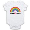 My Icon Art & Clothing Love is Love LGBT Pride - Tutina per neonati, bianco, 0-3 Monate