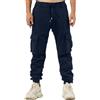 TONY BACKER Pantaloni Cargo Uomo in Maglia di Cotone Multitasche Laterali Casual e Chiusura Coulisse e i Lacci nella Vita 7905