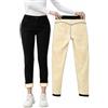 Merlvida Jeans Termici Donna Vita Alta Push Up, Pantaloni Jeans Foderati Invernali, Jeans Aderenti con Interno in Pile, Leggings Felpati in Denim Elasticizzati e Caldi