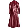 Generic Trench Lungo in Pelle da Uomo, Giacca Lunga in Pelle PU Nera Cappotto Lungo in Pelle Gotica, Taglie Forti