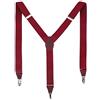 Massi Morino I Bretelle Uomo Rosso a Y I Larghezza 3,5 cm I Bretelle Elastiche Regolabili con Inserti in Pelle I Clip in Metallo