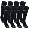 Caterpillar 8 Paia Calze Lunghe da Lavoro Uomo Antinfortunistiche Rinforzate su Tallone e Punta - Spugna di Cotone (Nero, 43-46)