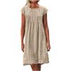 HEONSATI Vestito Estivo Donna Cotone Vestiti da Spiaggia Taglie Forti Comodo Abiti Boho Leggera Elasticizzata Mare Abito a Maniche Corte Estivi Bohémien Classico Vestito Eleganti Lunga Swing Curvy