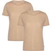 DANISH ENDURANCE Magliette Donna in 100% Lana Merino, Maglia Termica Donna Maniche Corte, T-Shirt, 2 Paia, Sabbia, S