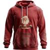 Mfhmom Felpa Natalizia Uomo con Cappuccio Babbo Natale 3D Stampa Divertente Pullover Invernale Oversize Christmas Hoodie Felpe Natalizie Maglione Stile Vintage Maniche Lunghe Tasche Invernali Renna Brutt