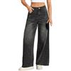 Generico Jeans Donna con Glitter Vita Alta Baggy, 2025 Primavera Moda Pantaloni Denim con Strass Curvy Pantaloni Glitter Larghi Pantalone Brillantini Casual Jeans Lucidi Dritti a Gamba Larga