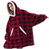 Shamdon Home Collection Felpa con Coperta Indossabile Donna e Uomo, Confortevole Oversize Coperta con Maniche e Cappuccio, Regalo Compleanno Natale