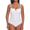 SHAPERIN Donna Body Contenitivo Pancia Piatta Bodysuit Shapewear Perizoma Elegante Body con Scollo Quadrato Body Shaper Modellante, Bianco-1, S