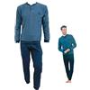 Il Granchio Pigiama Uomo Invernale in Caldo Jacquard Pigiama Uomo Felpato Diverse Fantasie (4009 Jeans, XXL)