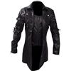 Generic Cappotto Zipper Men Sleeve Jacket Biker Vintage Bluses Top Long Leather Motorcycle Men's Coats & Jackets Pile Cappuccio