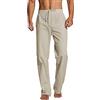 Generic Pantaloni della tuta da uomo in cotone da yoga casual da spiaggia in cotone leggero yoga elastico in vita yoga spiaggia gamba dritta yoga pantaloni pilates, 0B-beige, XL