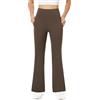 Friptspyg Pantaloni Yoga Donna Vita Alta Elasticizzati Leggins a Zampa Donna Sportivi Eleganti per Allenamento e Tempo Libero，Marrone M