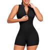 STARBILD Tutina Sportiva Donna Dorso Aperto Effetto Push-Up | Design Modellante con Cerniera, con Reggiseno Incorporato Rimovibili - Ideale per Yoga, Fitness, Corsa, Palestra e Allenamento