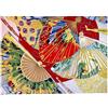 CANNCA Foulard Foulard grande in seta, scialle quadrato con design stampato ed elegante, tessuto di qualità Complemento originale presentato per regalo, Taglia unica (BLANCO-ABANICO)
