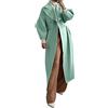 Generic Cardigan a doppio petto verde per le donne Regno Unito con colletto e risvolto cappotto invernale caldo cardigan grosso per le donne cappotti trench da donna cappotti invernali lunghi lunghi da donna