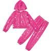 LOLANTA Bambini Paillettes Hip Hop Costume da Ballo con Paillettes Strada Abbigliamento da Danza Set Giacca e Pantaloni