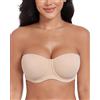 DotVol Reggiseno Push-up Senza Spalline da Donna Taglie Forti Intimo Femminile Che Offre Un Ottimo Sostegno Antiscivolo Comodo