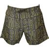 Dirk Bikkembergs Boxer Mare Uomo Bikkembergs Piscina Swimwear Coulisse Esterna e Tasche Laterali e Una Dietro con Strap Articolo BKK25MBM15, Black, XL