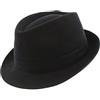 Votrechapeau Alvito - Cappello Trilby con tesa stretta, in lino nero 61 cm