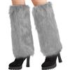 Nanxson Scaldamuscoli In Pelliccia Da Donna Peloso Scaldamuscoli Copristivali Lunghi Invernali In Pelliccia Finta Pelliccia Morbida Boot Covers Calzini Caldi al Ginocchio (Grigio)