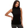 JADEA 3 Pezzi Maglia Lupetto Donna 4058 Smanicato in Cotone Elasticizzato, Nero, L
