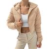 Surttan Piumino Corto Donna Invernale Lucida Colore Puro Con Cerniera Colletto In Piedi a Maniche Lunghe Giubbotto Piumino Moda Cardigan Autunno Inverno Comoda Morbide Cappotto Casual Giacca Leggeri Tops