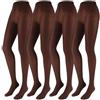 Franzoni Collant Microfibra 50 Denari, Collant Donna, Calze Coprenti a Tinta Unita, Calze Basic - Made in Italy - 4 Paia (Cappuccino, 1-2)