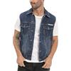 CoXuantion Gilet di Jeans da Uomo Senza Maniche Cotone Gilets Casual Retro Vintage Jeans Giacca con Bottone Punk Gilet Denim per Fotografia Moto S,Blu