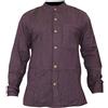 SHOPOHOLIC FASHION Shopoholic Camicia da Nonno a Righe alla Moda da Uomo, Abiti Hippie con Colletto a Fascia in Cotone Lavorato a Mano, Viola, L