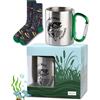 soxo Regalo Pescatore - Calze Uomo & Tazza Per Amanti Della Pesca 35-45