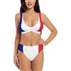 YHBLYKXP Costume da bagno da donna con stampa bandiera francese, bikini a triangolo da donna, costume da bagno estivo da spiaggia