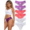 Hialegion Mutandine di Pizzo da Donna Morbide E Traspiranti 6 Pezzi Biancheria Intima Classica di Comfort Quotidiano Bianco XL