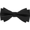 axy FLI4B - Papillon da uomo con fiocco in seta già legato, cresima regolabile, colore matrimonio, Nero , Taglia unica
