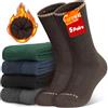 CLOSEMATE Calze Invernali Uomo Donna Calzini Lunghi Termiche in Spugna Cotone 1Nero 1Grigio-Scuro 1Marrone 1Blu 1Verde 43-46 L
