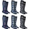 Renato Balestra 6 Paia - Calze Invernali Uomo con Fantasie - Multicolore - No pilling - Made in Italy - Non stringono (43/46, Tartan Alte)