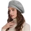 ZLYC Donna Inverno Cashmere Basco Scozzese Stile Francese Berretto Doppio Strato