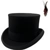 Willheoy Cappello a Cilindro Uomo Bombetta Cappello Melone in Feltro di Lana 100% Donna Adulti per Carnevale Halloween Festa