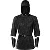 Générique Costume Da Cavaliere Medievale Uomo Vestito Da Cavaliere Nero Rinascimento Armatura Sintetica Tunica Armatura Braccio Cappuccio Cavaliere Cintura Costume Carnevale
