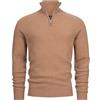 KRONSTADT Uomo KSDorsey Maglia Half Zip in Maglia Classico maglione in misto lana con colletto alto | Maglione da uomo Maglione a maglia fine per uomo, L