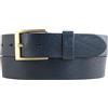BELTINGER Cintura in pelle bovina pieno fiore 3,5 cm | Cintura in denim da uomo con fibbia dorata 35mm | Cintura Chino Cintura da abito | Navy 100cm