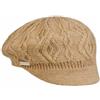 Seeberger Berretto Newsboy a Maglia Annelie Donna - Piatto Berretti con Visiera Visiera, Fodera Inverno Autunno/Inverno - Taglia Unica Beige