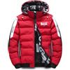Juankrynord Giacca Invernale Calda da Uomo con Cerniera per Esterni con Cappuccio Parka Sportivo Calda e Comoda Imbottita Giacca in Piumino Ispessita Abbigliamento Reversibile (Rosso,XL)